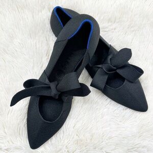 Rothy’s Mary Jane Bow Points Black Size 10.5 Discontinued Style